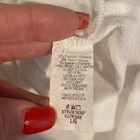 12pm by Mon Ami white tribal hooded pullover top L - Picture 5 of 6